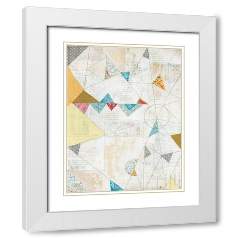 Map Collage White Modern Wood Framed Art Print with Double Matting by Prahl, Courtney