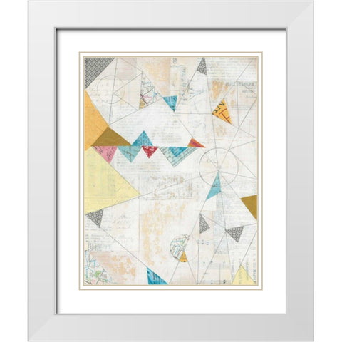Map Collage White Modern Wood Framed Art Print with Double Matting by Prahl, Courtney