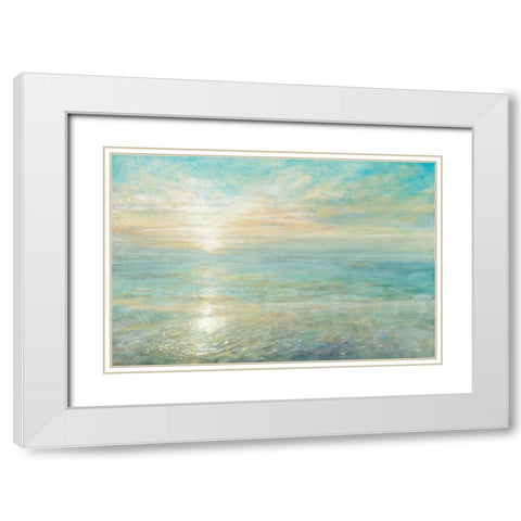 Sunrise White Modern Wood Framed Art Print with Double Matting by Nai, Danhui