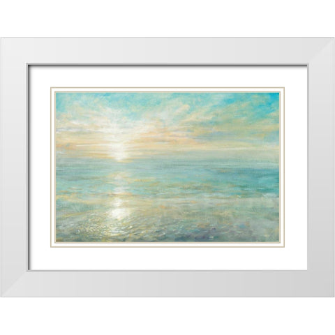 Sunrise White Modern Wood Framed Art Print with Double Matting by Nai, Danhui