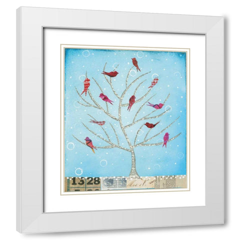 The Seasons IV White Modern Wood Framed Art Print with Double Matting by Prahl, Courtney