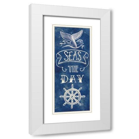 Seas the Day White Modern Wood Framed Art Print with Double Matting by Urban, Mary