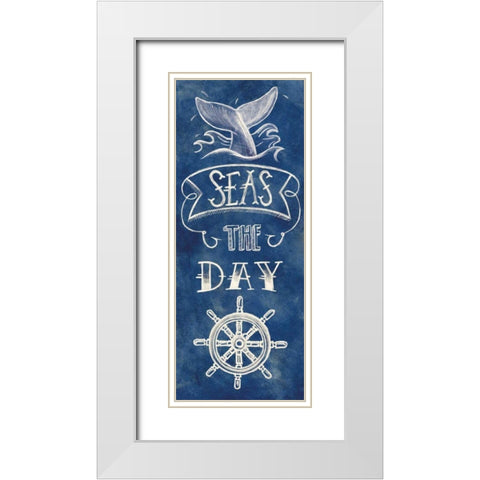 Seas the Day White Modern Wood Framed Art Print with Double Matting by Urban, Mary