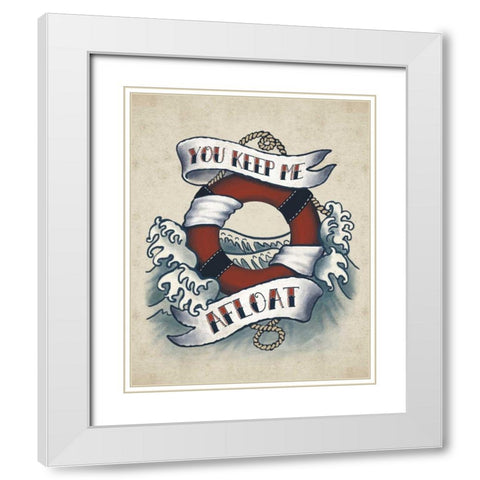 Sailor Wisdom I White Modern Wood Framed Art Print with Double Matting by Penner, Janelle