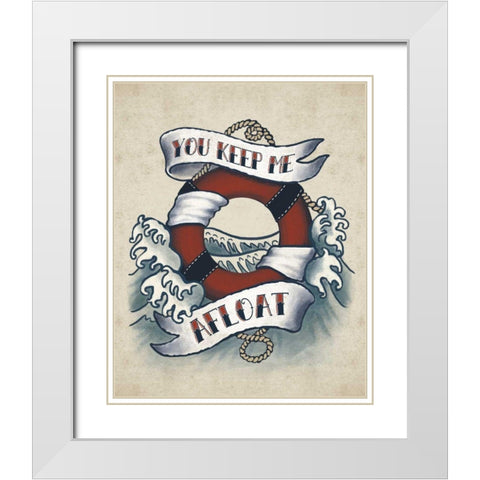 Sailor Wisdom I White Modern Wood Framed Art Print with Double Matting by Penner, Janelle