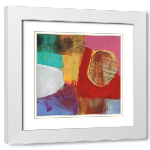 Fun Colors II White Modern Wood Framed Art Print with Double Matting by Davies, Jane