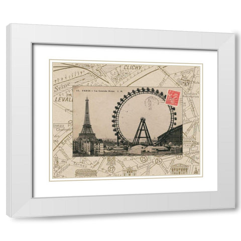 Destination Paris IV White Modern Wood Framed Art Print with Double Matting by Wild Apple Portfolio