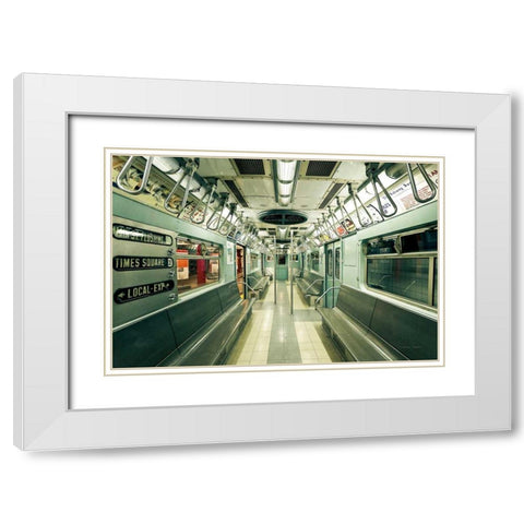 NYC Subway White Modern Wood Framed Art Print with Double Matting by Gendreau, Katherine