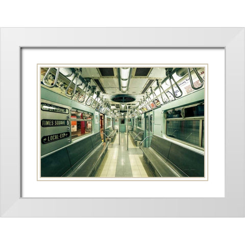 NYC Subway White Modern Wood Framed Art Print with Double Matting by Gendreau, Katherine