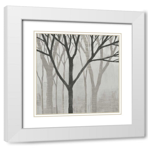 Spring Trees Greystone II White Modern Wood Framed Art Print with Double Matting by Lovell, Kathrine