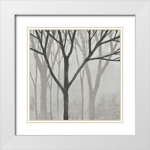 Spring Trees Greystone II White Modern Wood Framed Art Print with Double Matting by Lovell, Kathrine