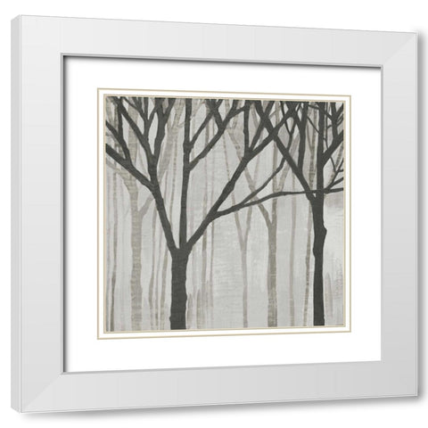 Spring Trees Greystone III White Modern Wood Framed Art Print with Double Matting by Lovell, Kathrine