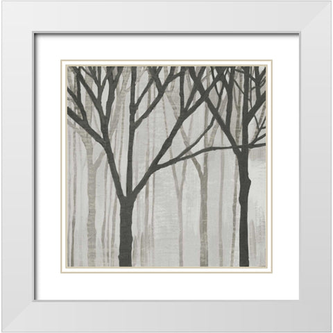 Spring Trees Greystone III White Modern Wood Framed Art Print with Double Matting by Lovell, Kathrine