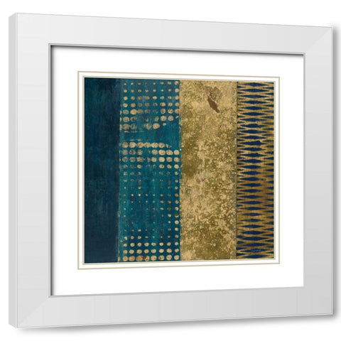 Juxtapose III Metallic White Modern Wood Framed Art Print with Double Matting by Warrick, Cheryl