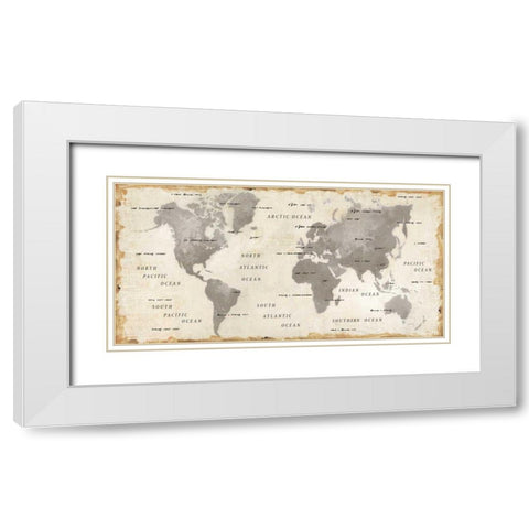 Colorful World I Neutral White Modern Wood Framed Art Print with Double Matting by Wiens, James