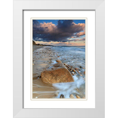 Squibnocket Sunset I White Modern Wood Framed Art Print with Double Matting by Gendreau, Katherine
