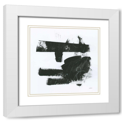 Gold and Black Elements XV White Modern Wood Framed Art Print with Double Matting by Schick, Mike