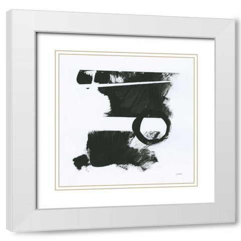 Gold and Black Elements XVII White Modern Wood Framed Art Print with Double Matting by Schick, Mike