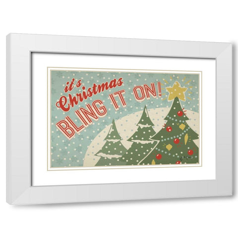 Retro Christmas IV White Modern Wood Framed Art Print with Double Matting by Penner, Janelle