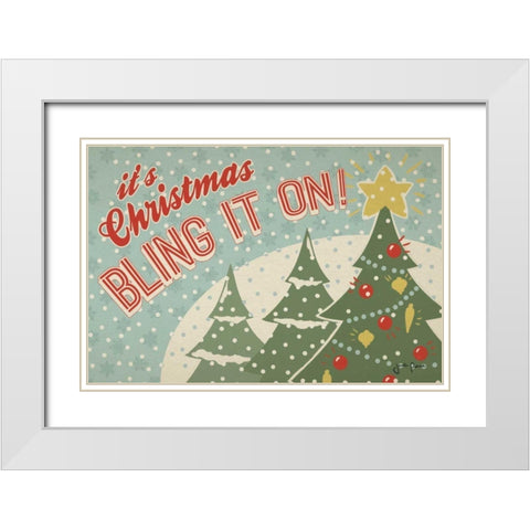 Retro Christmas IV White Modern Wood Framed Art Print with Double Matting by Penner, Janelle
