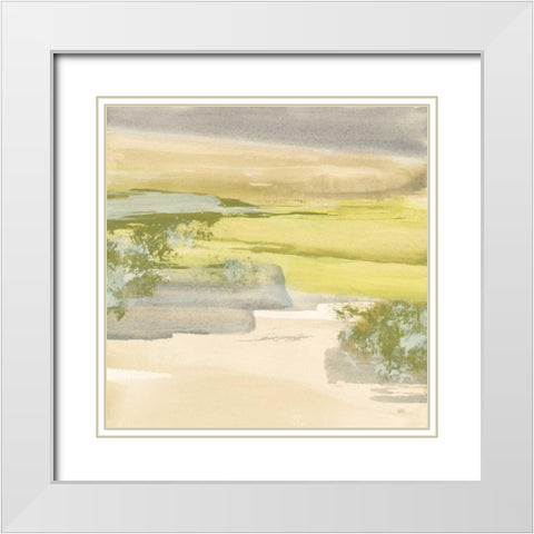 Grey Stone I White Modern Wood Framed Art Print with Double Matting by Paschke, Chris