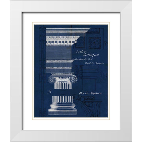 Architectural Rendering II Blueprint White Modern Wood Framed Art Print with Double Matting by Wild Apple Portfolio