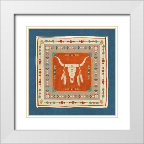 Southwest at Heart Tile I White Modern Wood Framed Art Print with Double Matting by Charron, Veronique