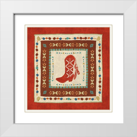 Southwest at Heart Tile II White Modern Wood Framed Art Print with Double Matting by Charron, Veronique