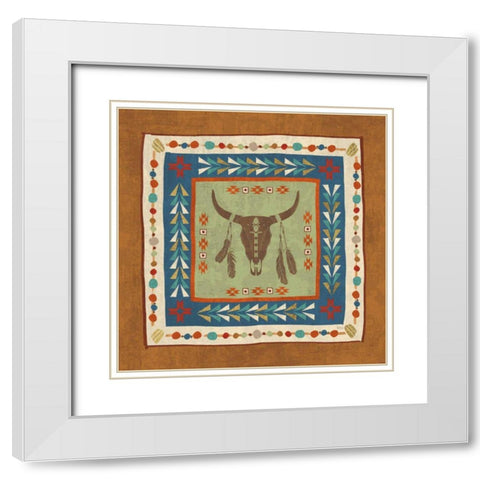 Southwest at Heart Tile IV White Modern Wood Framed Art Print with Double Matting by Charron, Veronique
