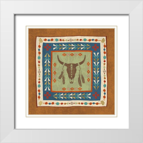 Southwest at Heart Tile IV White Modern Wood Framed Art Print with Double Matting by Charron, Veronique