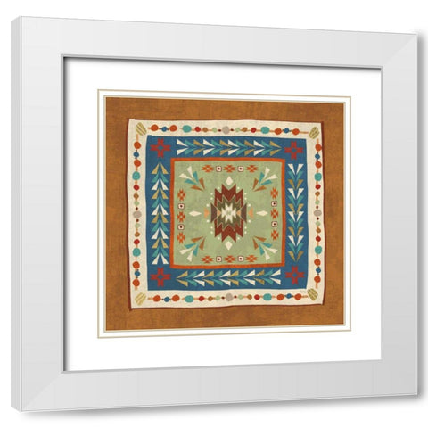 Southwest at Heart Tile VIII White Modern Wood Framed Art Print with Double Matting by Charron, Veronique