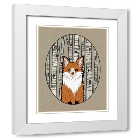 Forest Friends I White Modern Wood Framed Art Print with Double Matting by DeNeige, Elyse