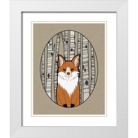 Forest Friends I White Modern Wood Framed Art Print with Double Matting by DeNeige, Elyse