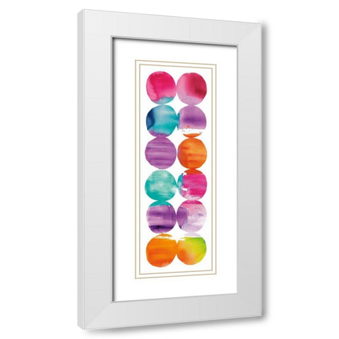 Spring Dots Panel I White Modern Wood Framed Art Print with Double Matting by DeNeige, Elyse