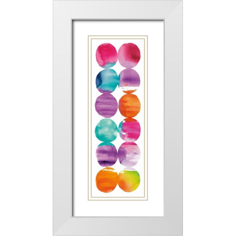 Spring Dots Panel I White Modern Wood Framed Art Print with Double Matting by DeNeige, Elyse