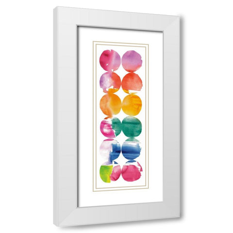 Spring Dots Panel II White Modern Wood Framed Art Print with Double Matting by DeNeige, Elyse