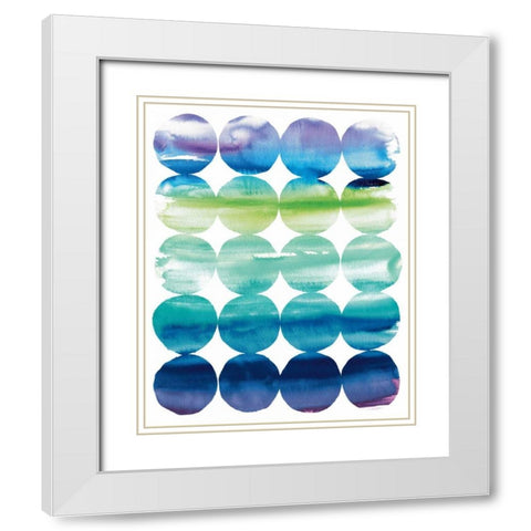 Summer Dots White Modern Wood Framed Art Print with Double Matting by DeNeige, Elyse