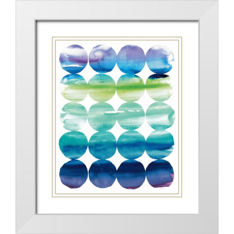 Summer Dots White Modern Wood Framed Art Print with Double Matting by DeNeige, Elyse