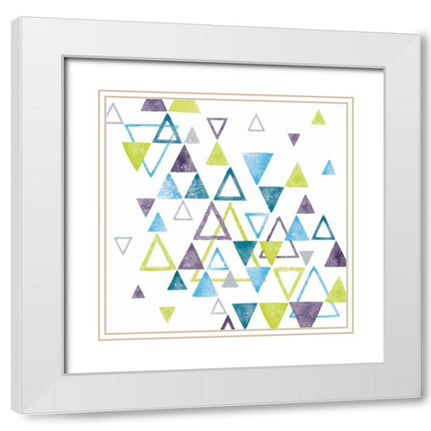 Triangle Tumble I White Modern Wood Framed Art Print with Double Matting by Hershey, Moira