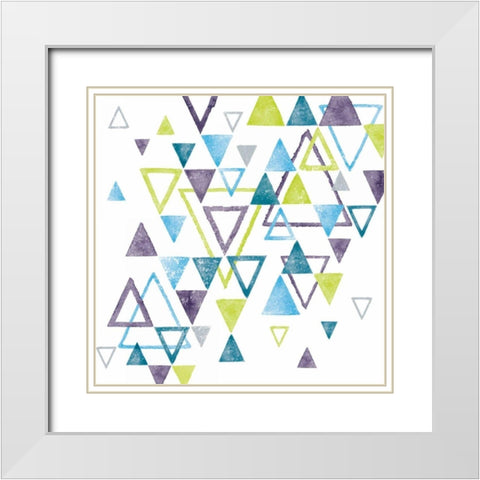 Triangle Tumble II White Modern Wood Framed Art Print with Double Matting by Hershey, Moira