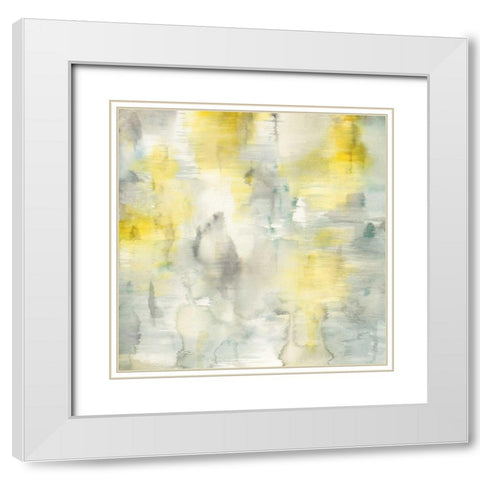 Summer Shower White Modern Wood Framed Art Print with Double Matting by Nai, Danhui