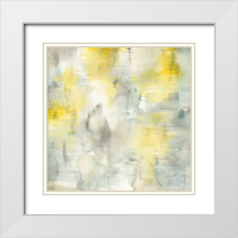 Summer Shower White Modern Wood Framed Art Print with Double Matting by Nai, Danhui