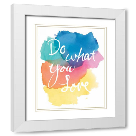 Aurora Love White Modern Wood Framed Art Print with Double Matting by Schick, Mike