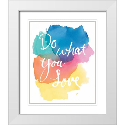 Aurora Love White Modern Wood Framed Art Print with Double Matting by Schick, Mike