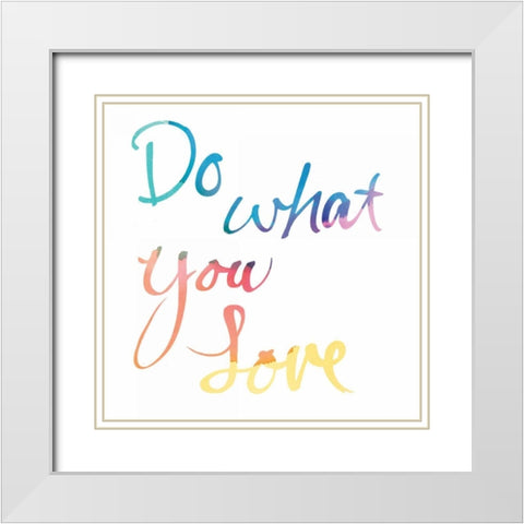 Aurora Love White Sq White Modern Wood Framed Art Print with Double Matting by Schick, Mike