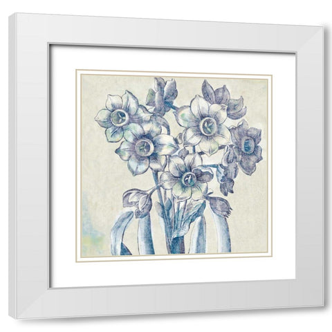 Belle Fleur IV White Modern Wood Framed Art Print with Double Matting by Schlabach, Sue