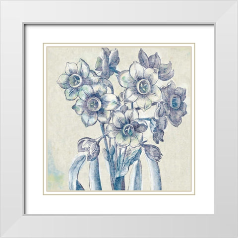 Belle Fleur IV White Modern Wood Framed Art Print with Double Matting by Schlabach, Sue