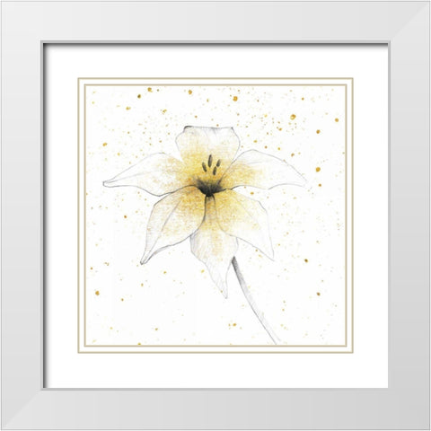 Gilded Graphite Floral V White Modern Wood Framed Art Print with Double Matting by Tillmon, Avery
