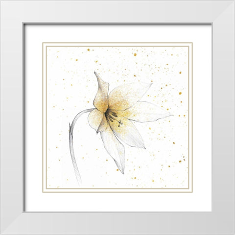 Gilded Graphite Floral VIII White Modern Wood Framed Art Print with Double Matting by Tillmon, Avery