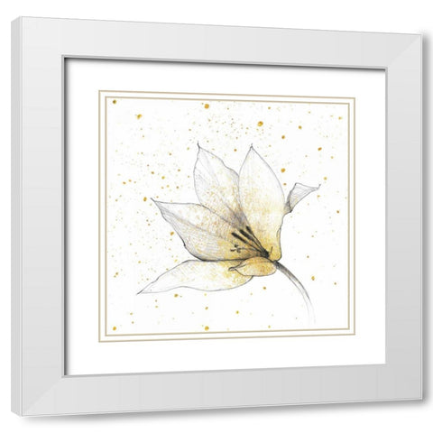 Gilded Graphite Floral IX White Modern Wood Framed Art Print with Double Matting by Tillmon, Avery